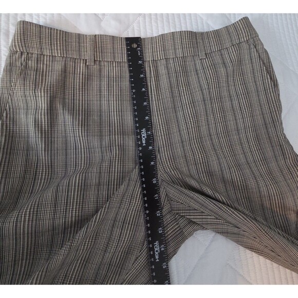 Rafaella Womens Pants NWT Size 12 Warm Taupe Stretch Slim Plaid - Picture 6 of 12
